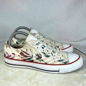 Converse Chuck Taylor Lace Up Sneakers Sz 7.5 Beige Floral Print Streetwear Shoe